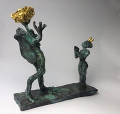 Proposal de grenouille d'Helle Crawford, sculpture en bronze d'un cheval portant une femme