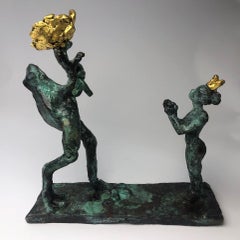 Propuesta de rana de Helle Crawford, Escultura de bronce de un caballo que transporta a una mujer