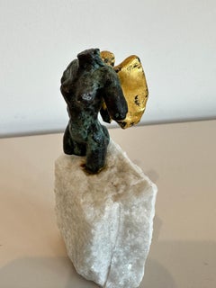 Nike by Helle Crawford, Bronze sculpture of a woman's Torso with golden Wings