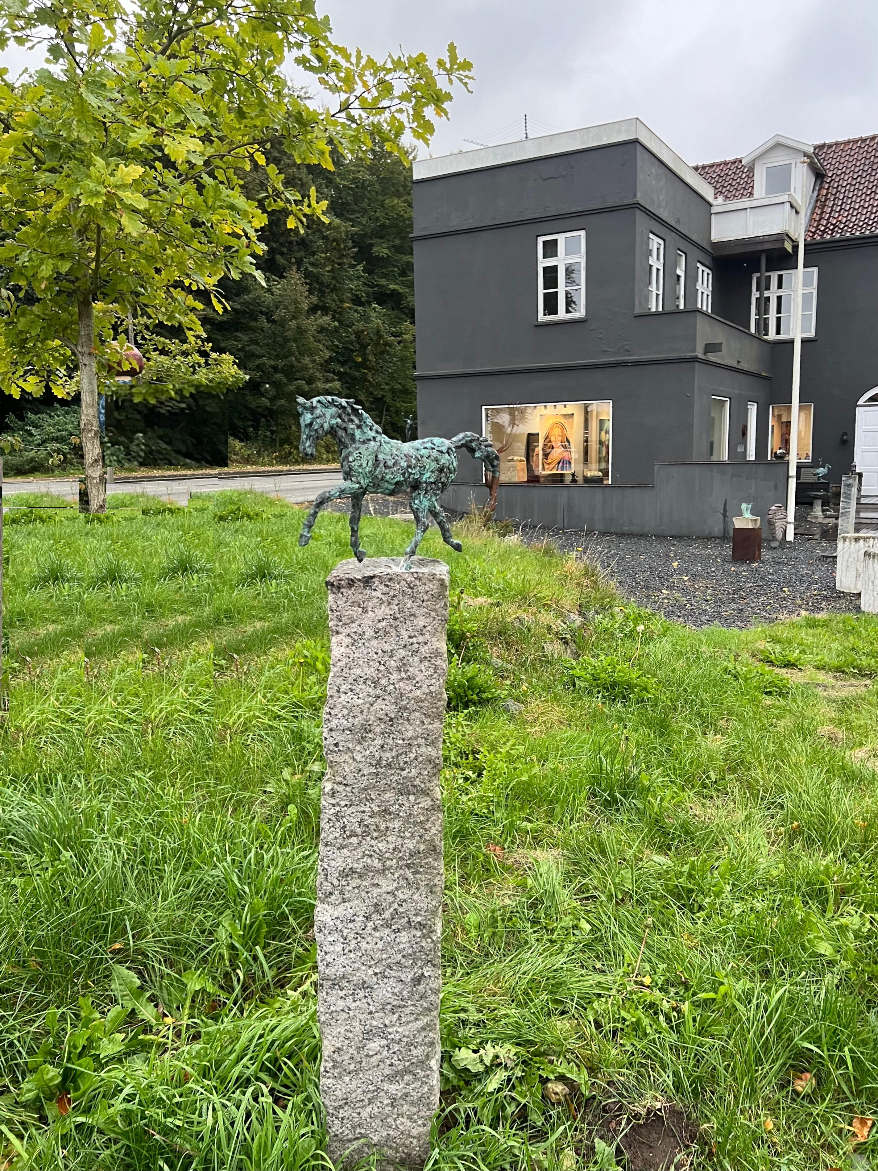 The golden Horse par Helle Crawford, sculpture contemporaine en bronze représentant un cheval. - Contemporain Sculpture par Helle Rask Crawford
