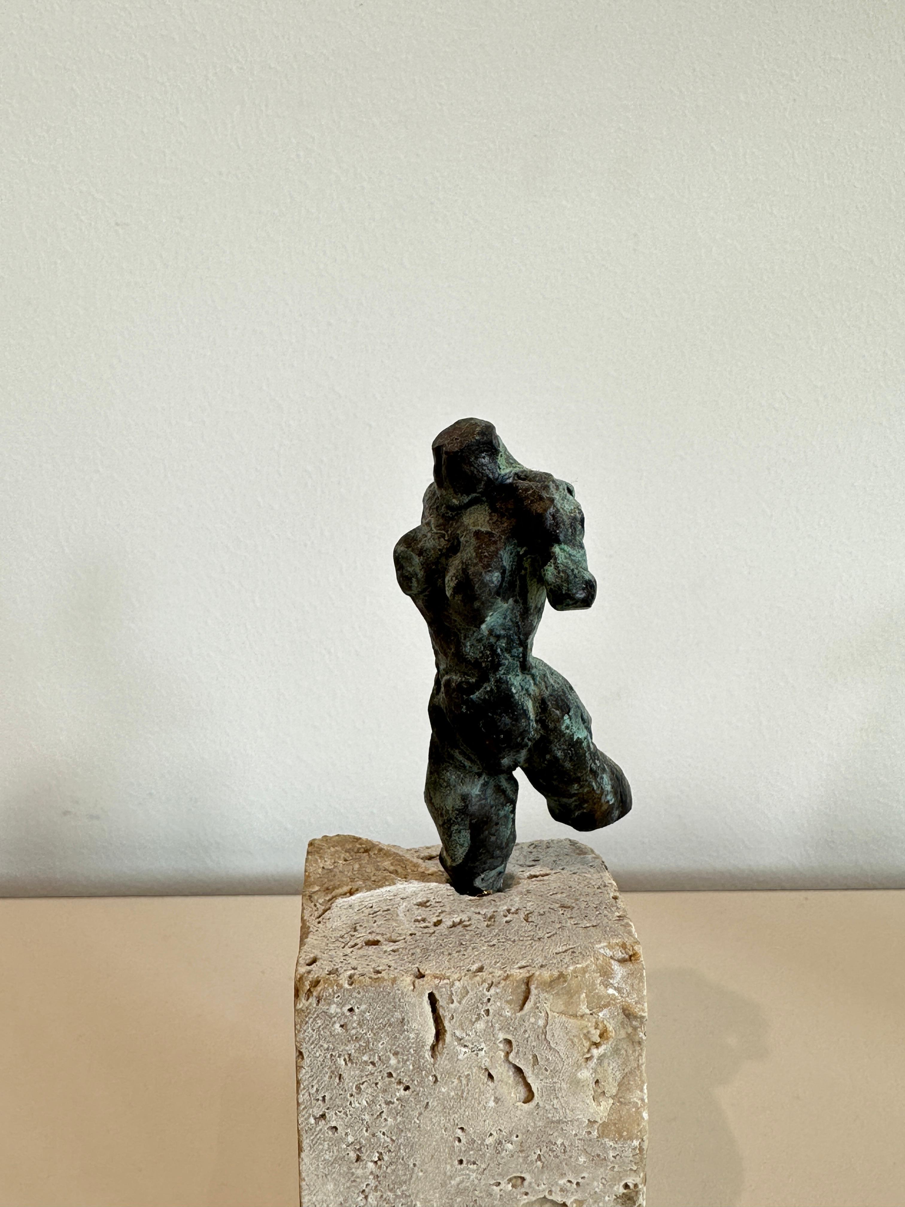 Tiny Torso by Helle Crawford, Bronze sculpture of a woman's Torso - Gold Figurative Sculpture by Helle Rask Crawford