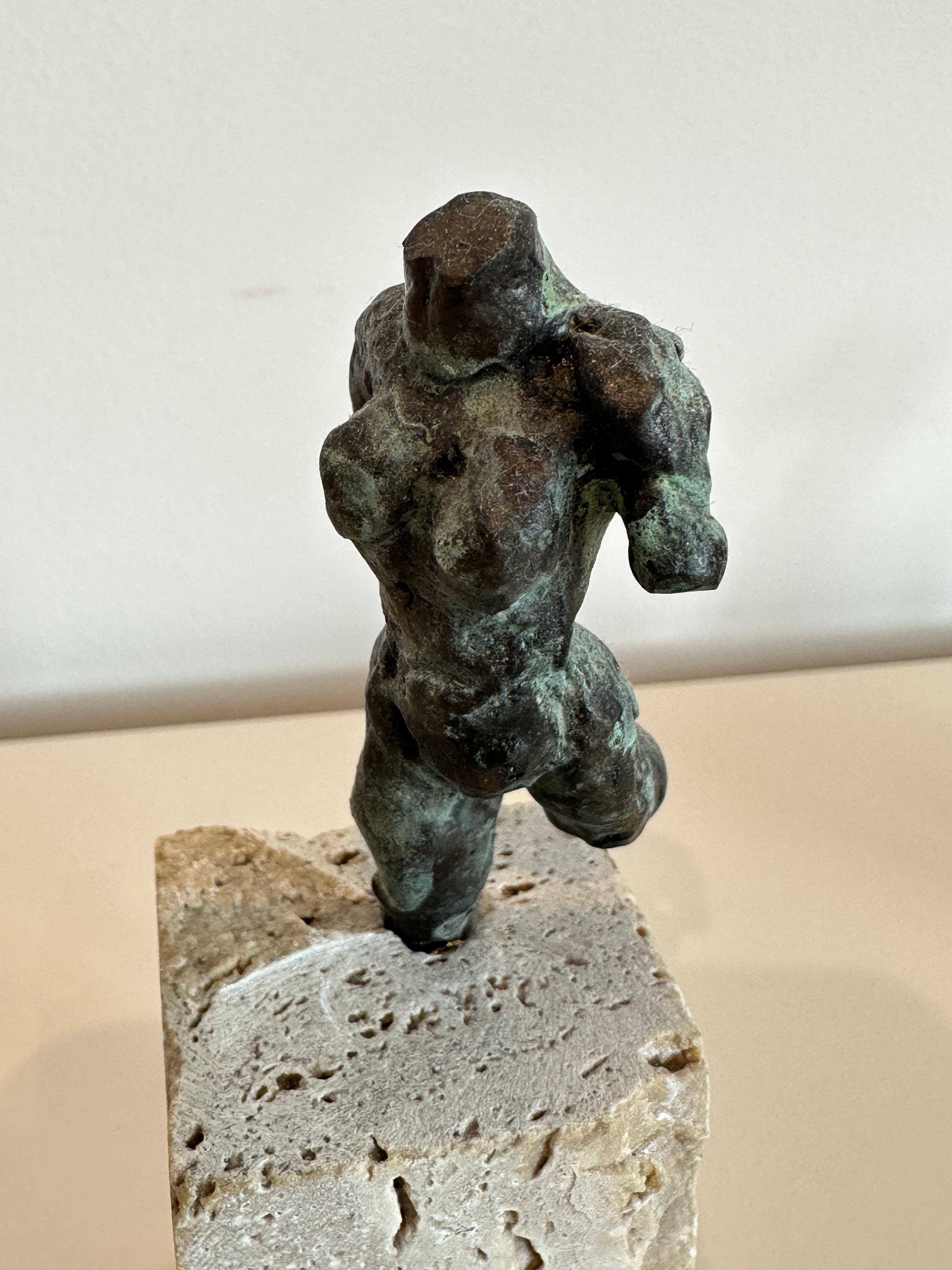 Helle Rask Crawford Figurative Sculpture - Tiny Torso by Helle Crawford, Bronze sculpture of a woman's Torso
