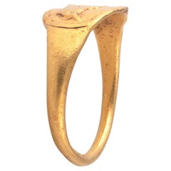 Hellenistic 22k Gold Signet Ring with Ruler Bust, Greece, Circa 300 BC