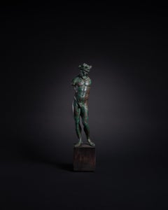 Hellenistic Bronze Statuette of Bearded Satyr