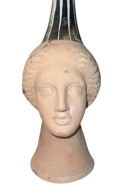 Hellenistic Canosan Figural Oinochoe (Head Vase) Apulia, Italy, 3rd C. - B.C.E.