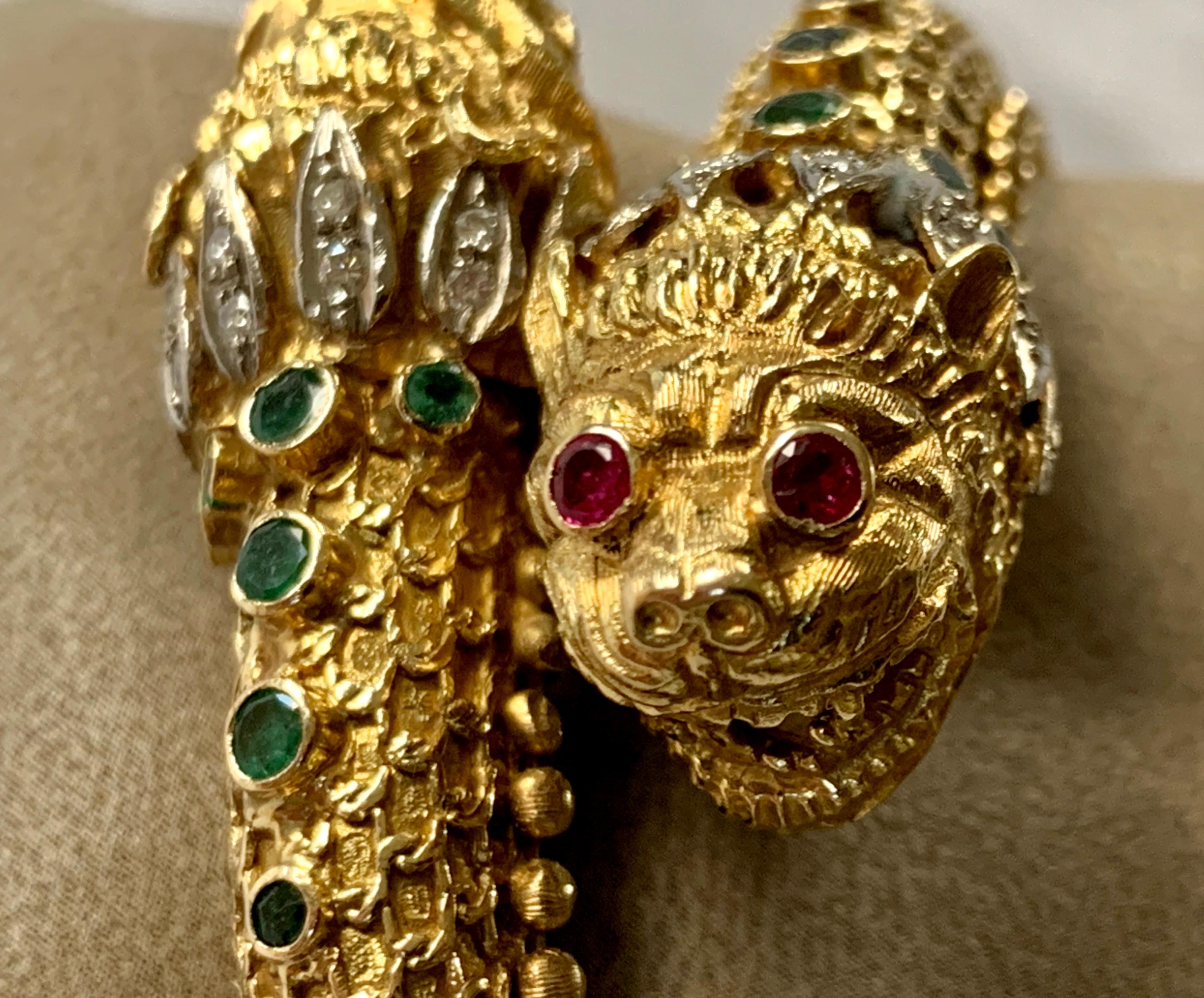 Hellenistic Double Headed Lion 18 Karat Yellow Gold Bracelet by Lalaounis 4