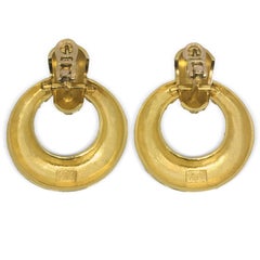 Hellenistic Granulation 18k Yellow Gold Hoop Earclips Earrings