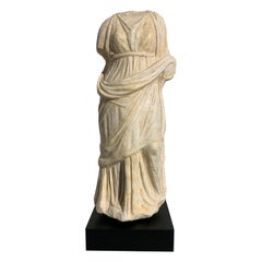 Hellenistic Greek White Marble Figure of a Woman, circa 3rd Century BC