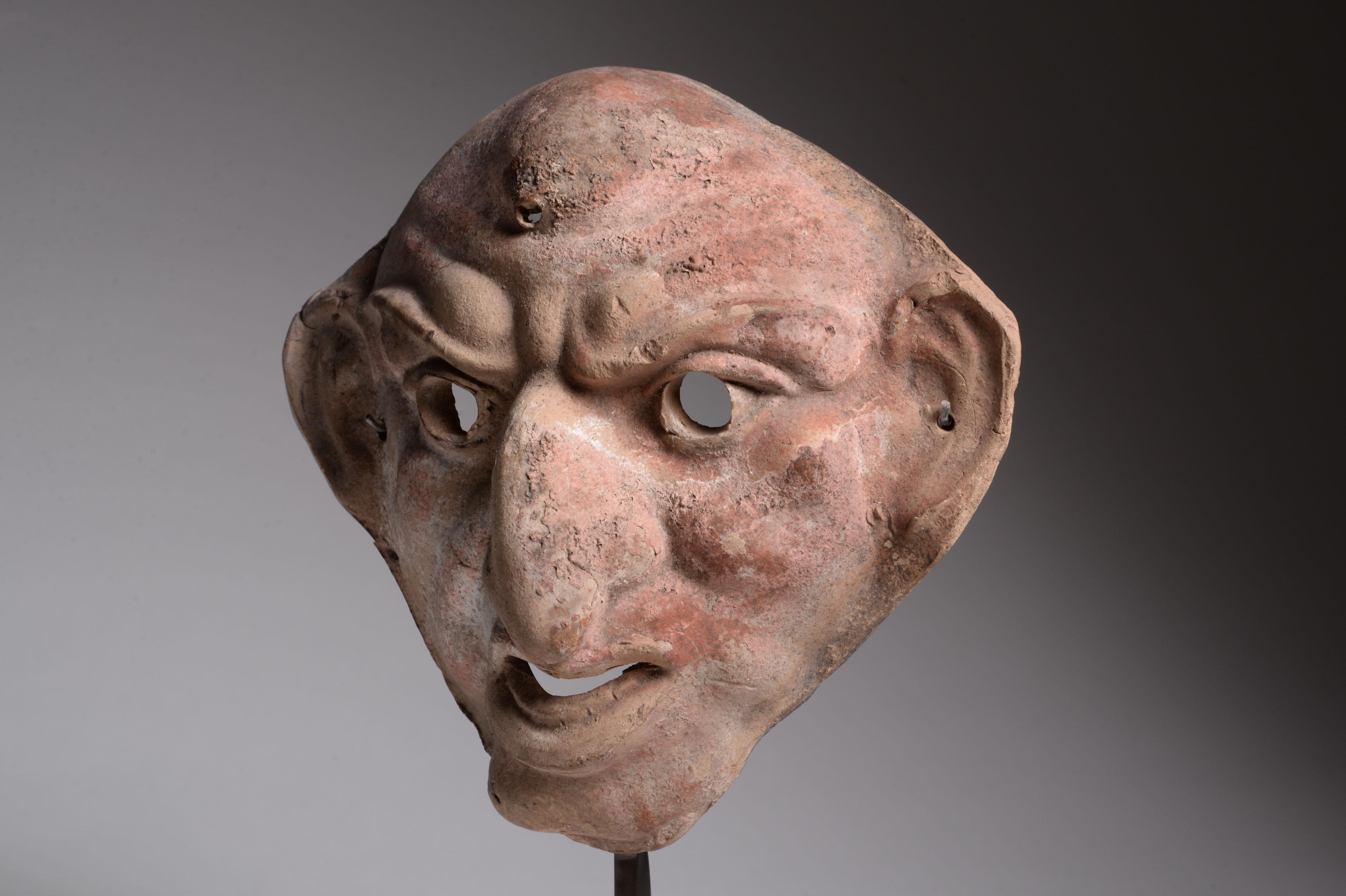 Classical Roman Hellenistic Grotesque Theatre Mask of Maccus For Sale