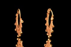 Hellenistic Matched Pair of Gold Earrings