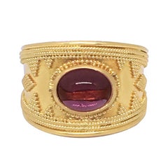 Hellenistic Ring in 18k Yellow Gold with Pink Tourmaline