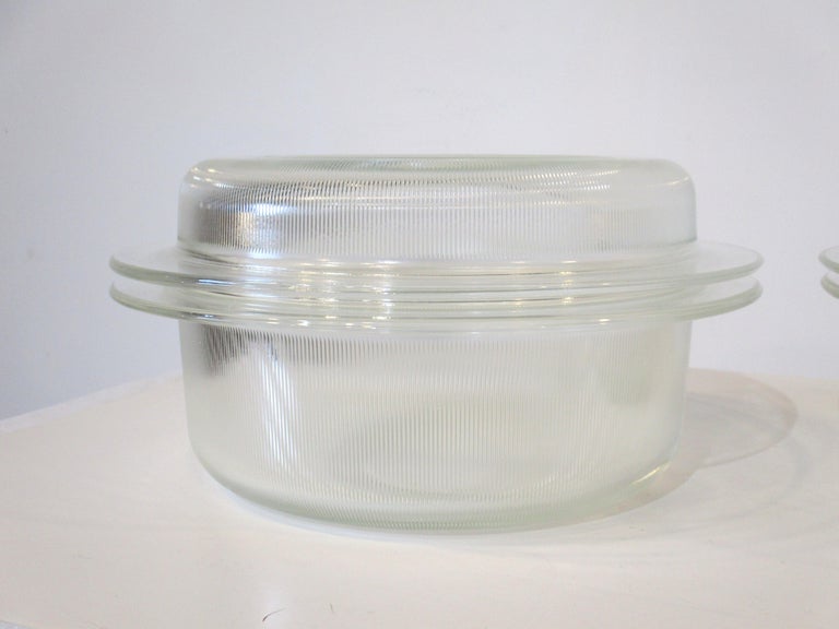 Heller 3 Quart Glass Bakeware with Lids by L and M Vignelli For Sale at