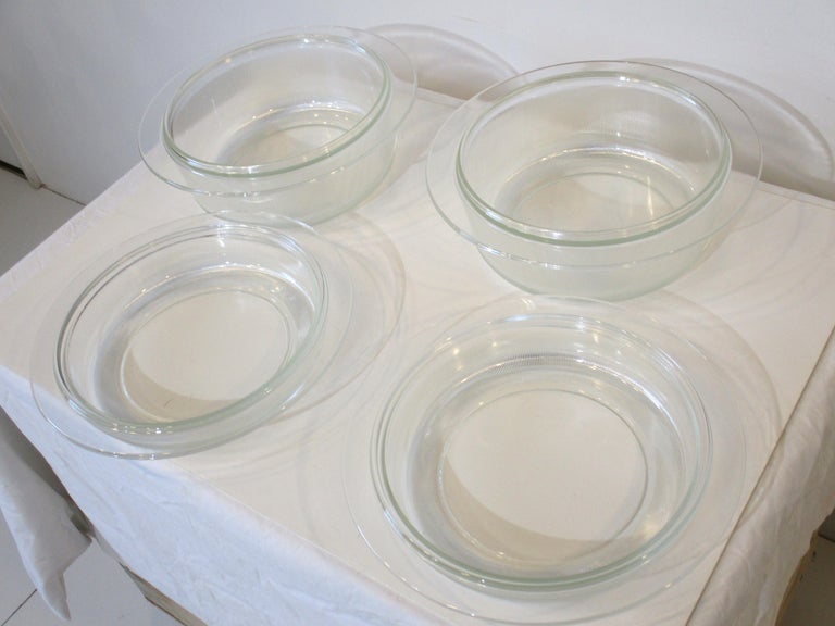 Heller 3 Quart Glass Bakeware With Lids By L And M Vignelli For Sale At 1stdibs