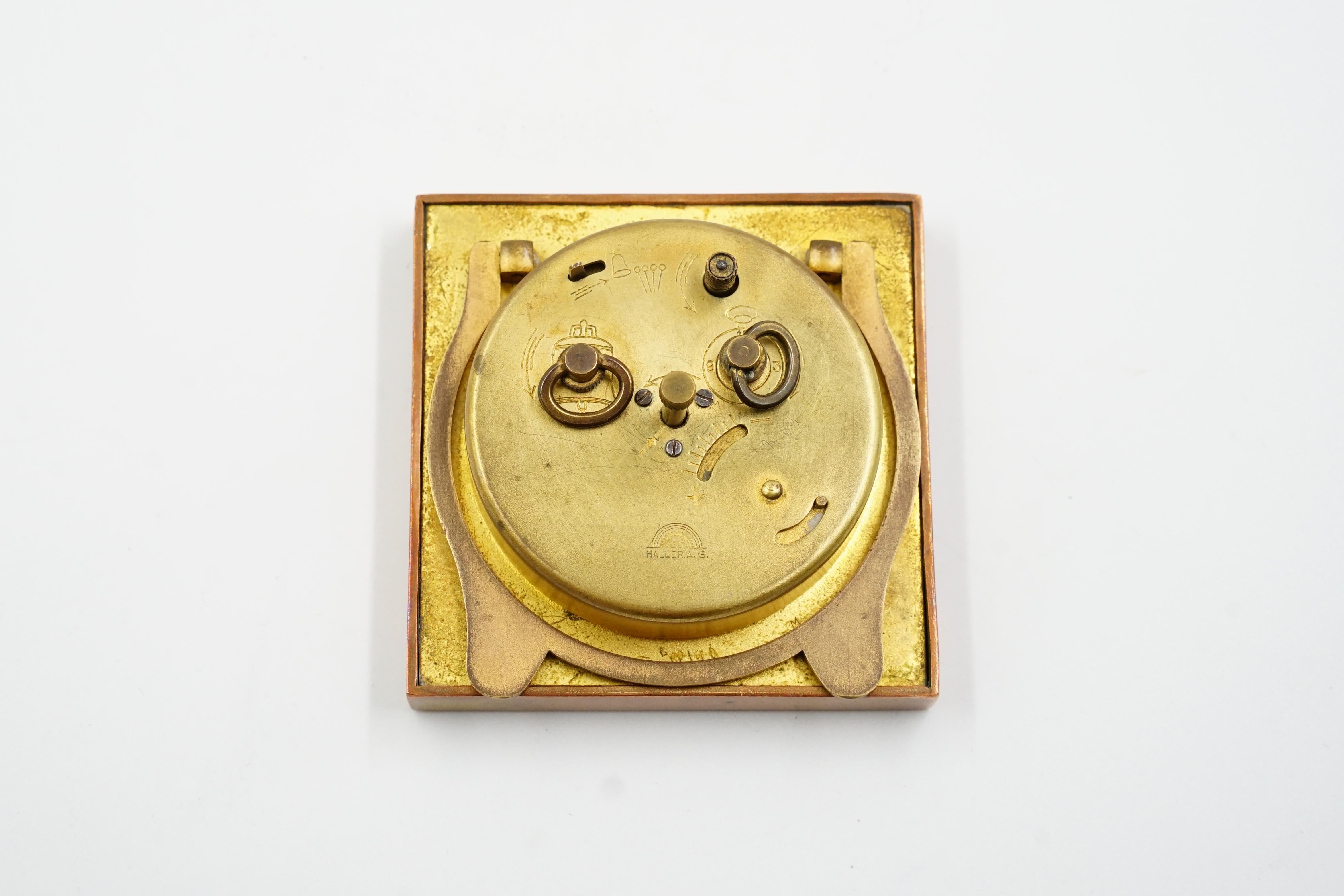 Enameled Heller Art deco alarm clock enamel For Sale