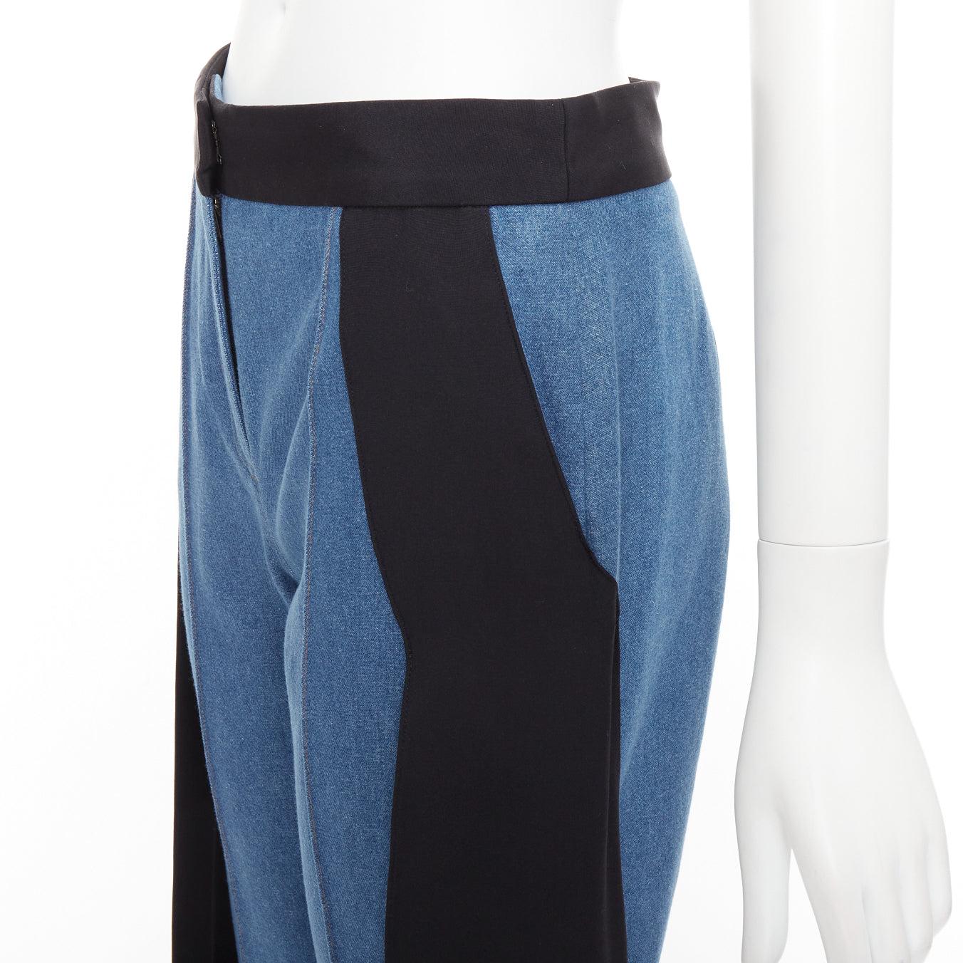 HELLESSY Jagger blue denim black silk panels deconstructed cropped pants US2 S
Reference: NKLL/A00412
Brand: Hellessy
Model: Jagger
Material: Cotton, Silk
Color: Black, Blue
Pattern: Solid
Closure: Zip Fly
Extra Details: Nothing will elevate classic