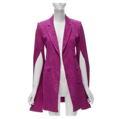 HELLESSY Thatcher 2018 Runway purple cloque cape sleeves blazer dress US0 XS