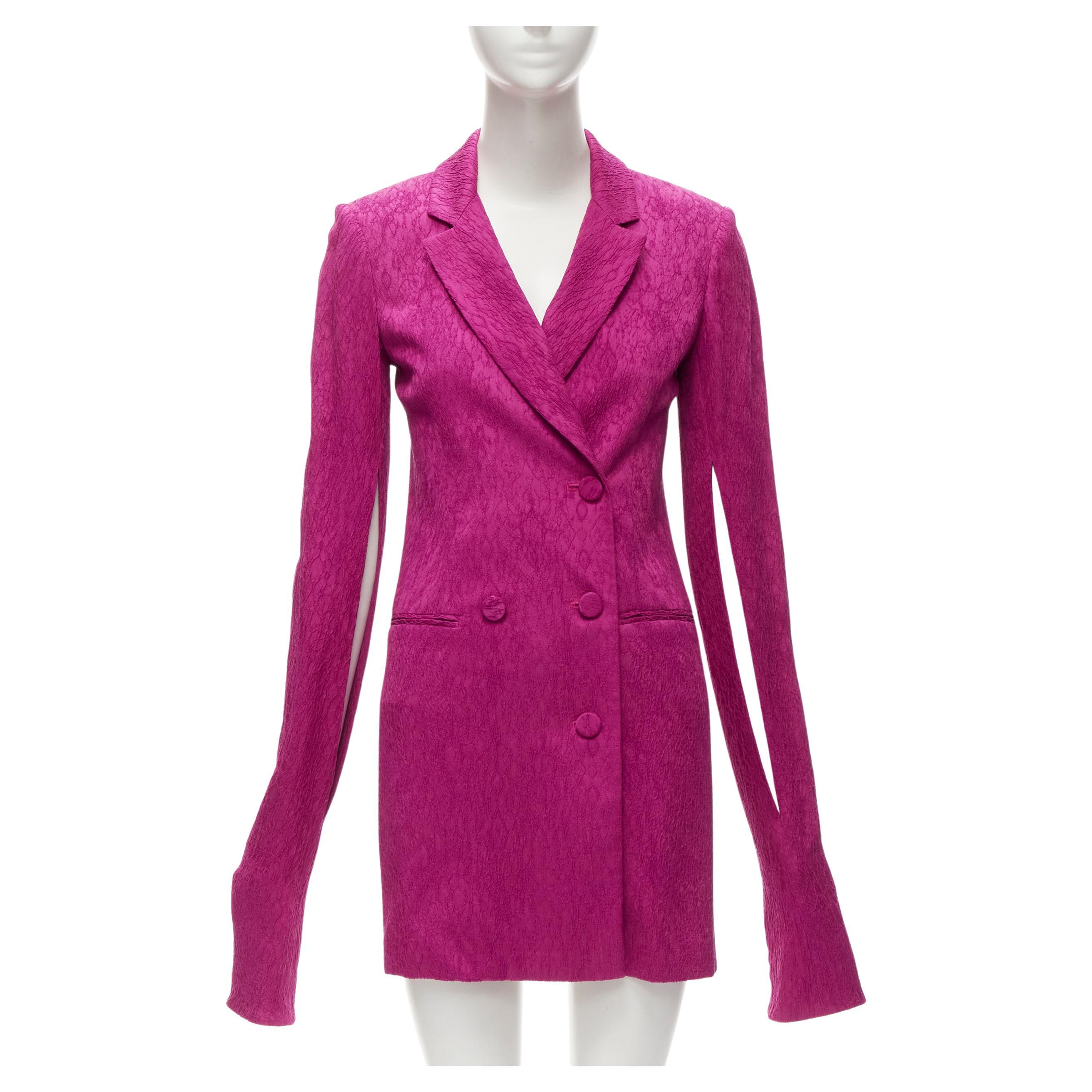HELLESSY Thatcher - Robe blazer à manches cape cloque violette, défilé 2018, taille US 0 XS