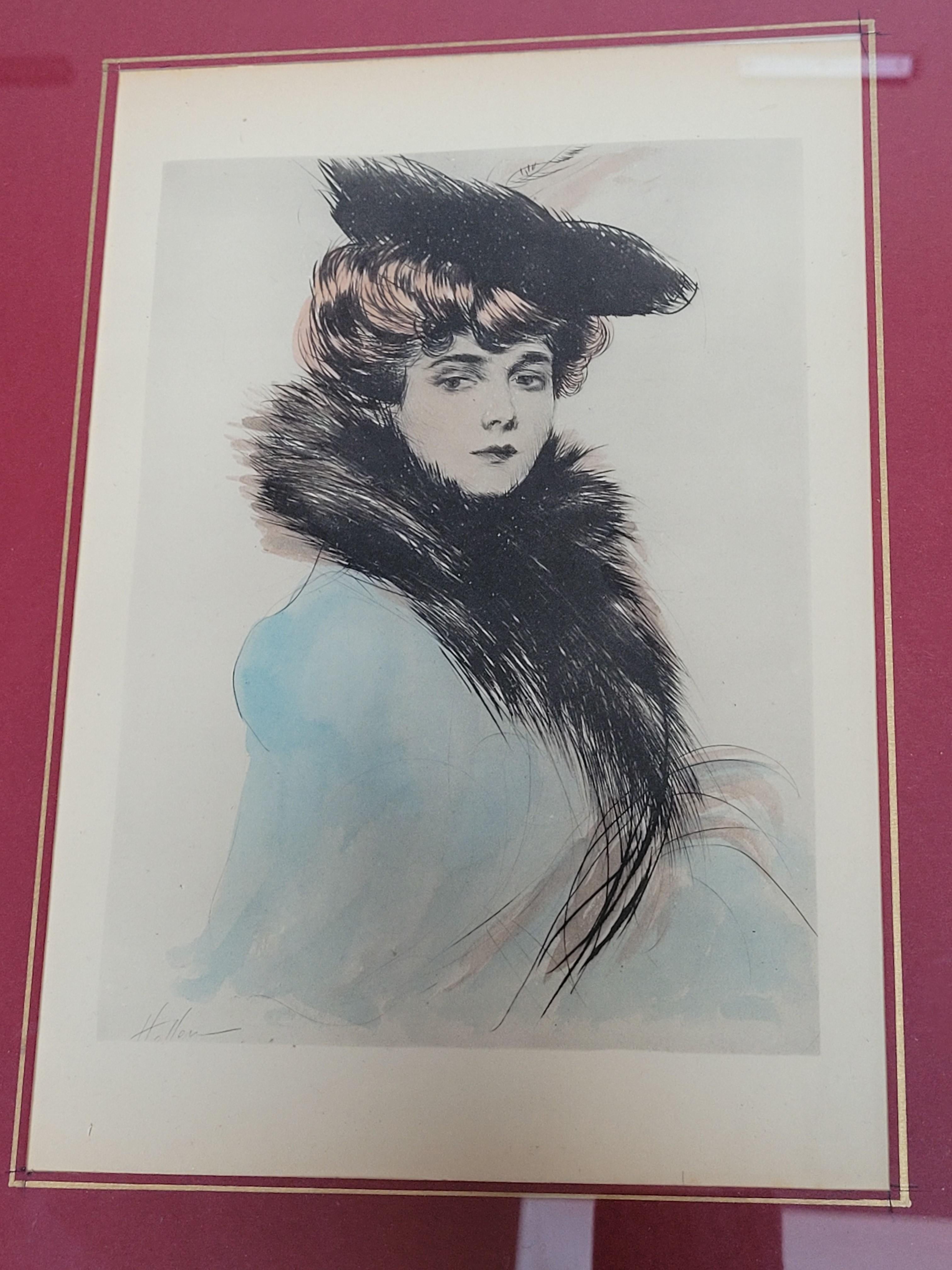 Watercolor lithograph presenting the portrait of Madame Chéruit, by the artist Paul César Helleu

Madame Chéruit was one of the first women to run a fashion house in Paris at the beginning of the 20th century, Place Vendôme. Her taste and