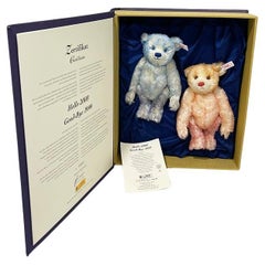Vintage Hello 2000 Good-Bye 1999, boxed bears, Steiff Limited Edition 1999