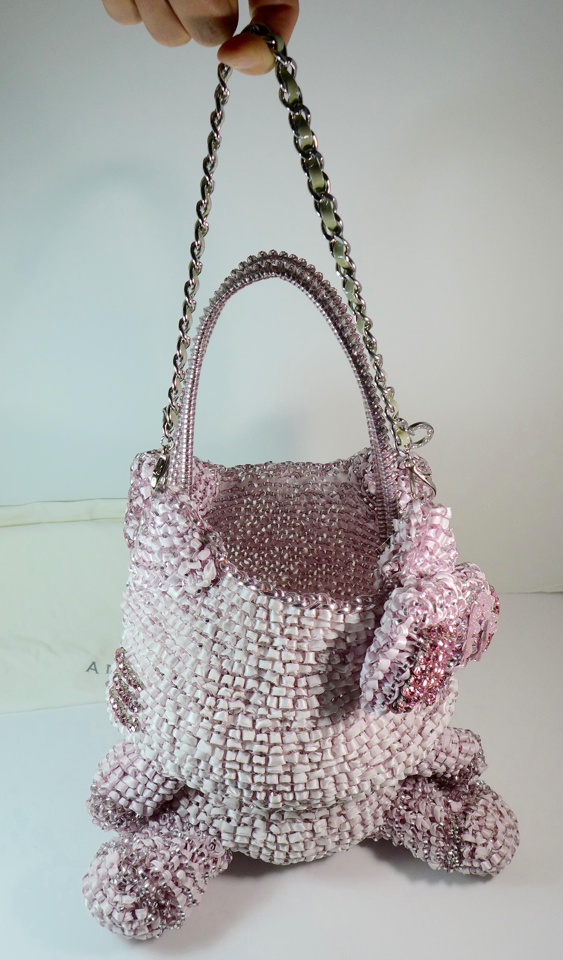 Gray Hello Kitty X Anteprima Pink Silver Wire Shoulder Bag For Sale