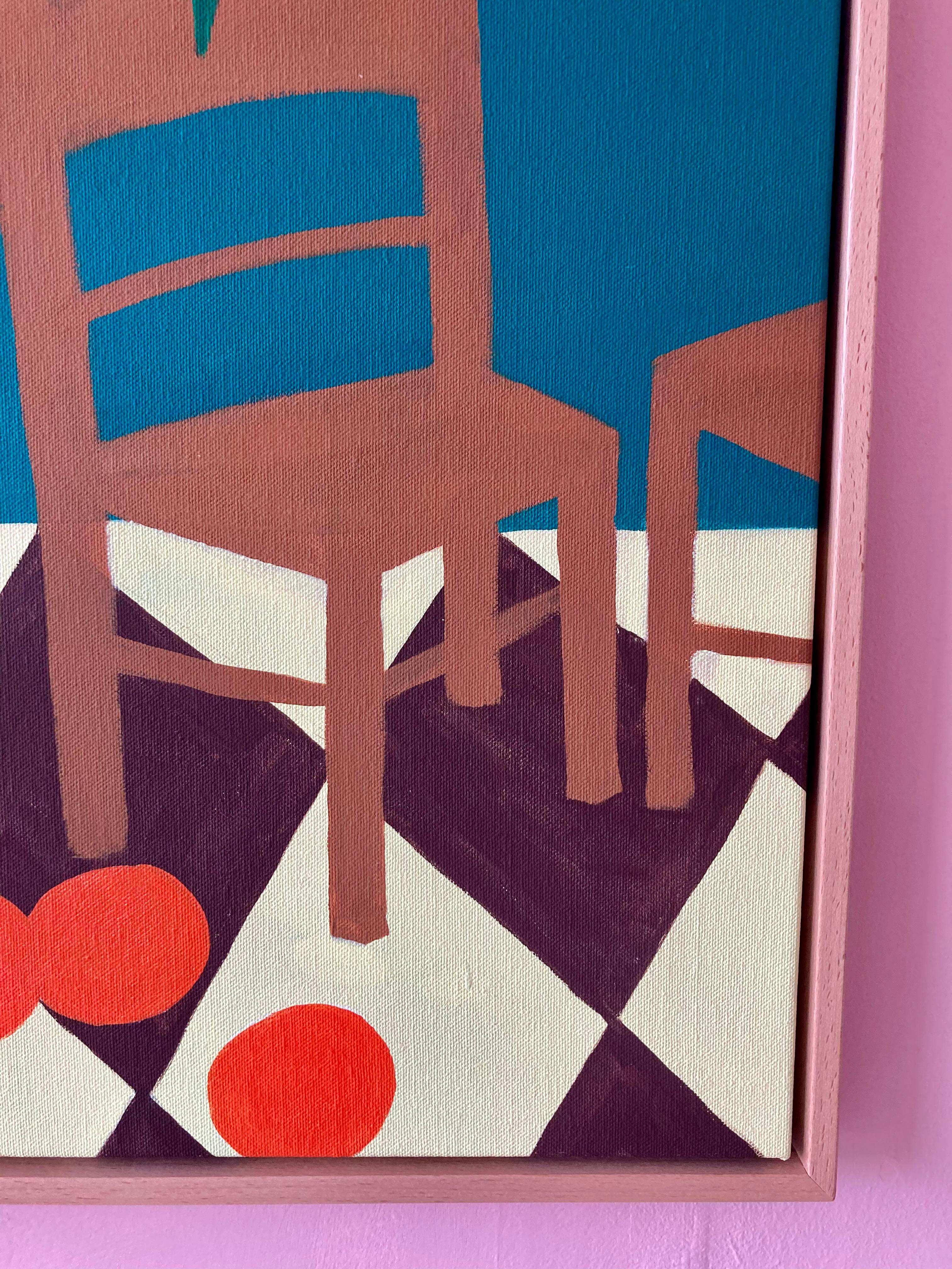 Beneath The Palm’s Shade - Mid-Century Modern Art - Painting by Hello Marine