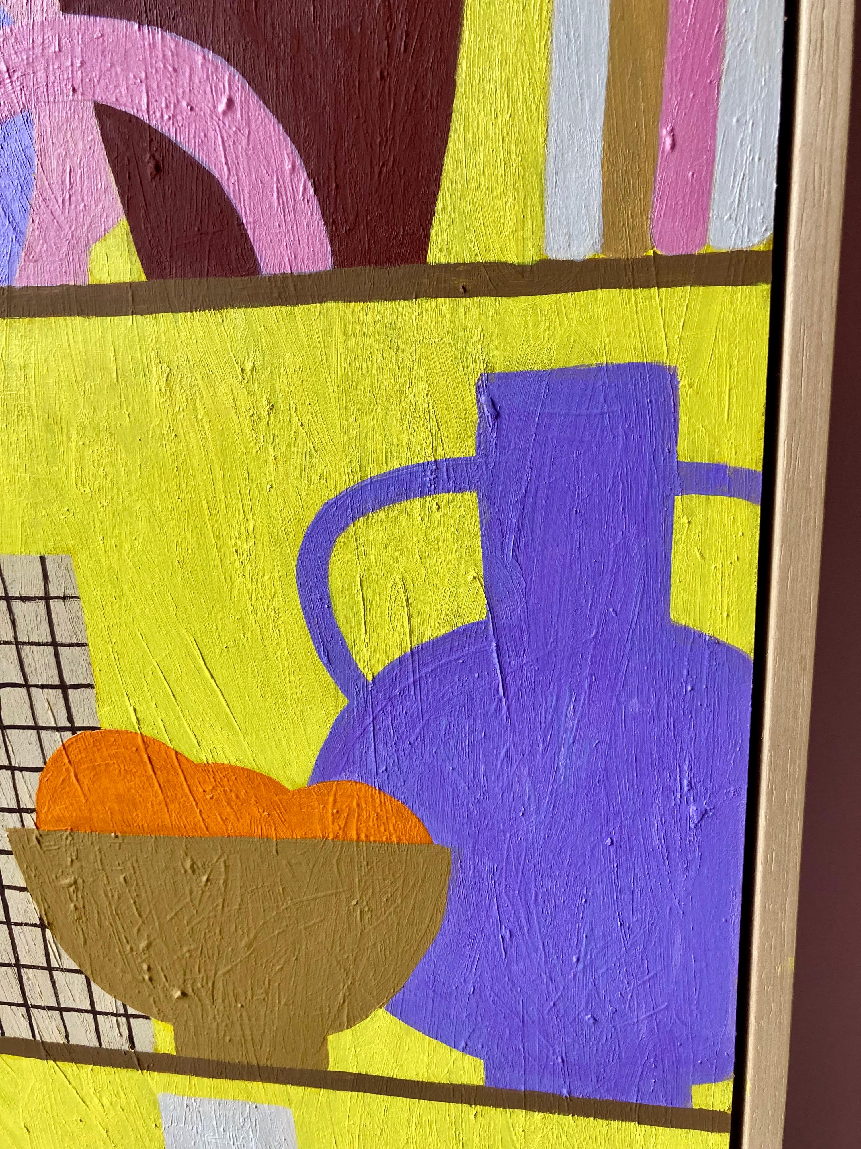 Sunburst - Mid-Century Modern Art - Beige Still-Life Painting by Hello Marine