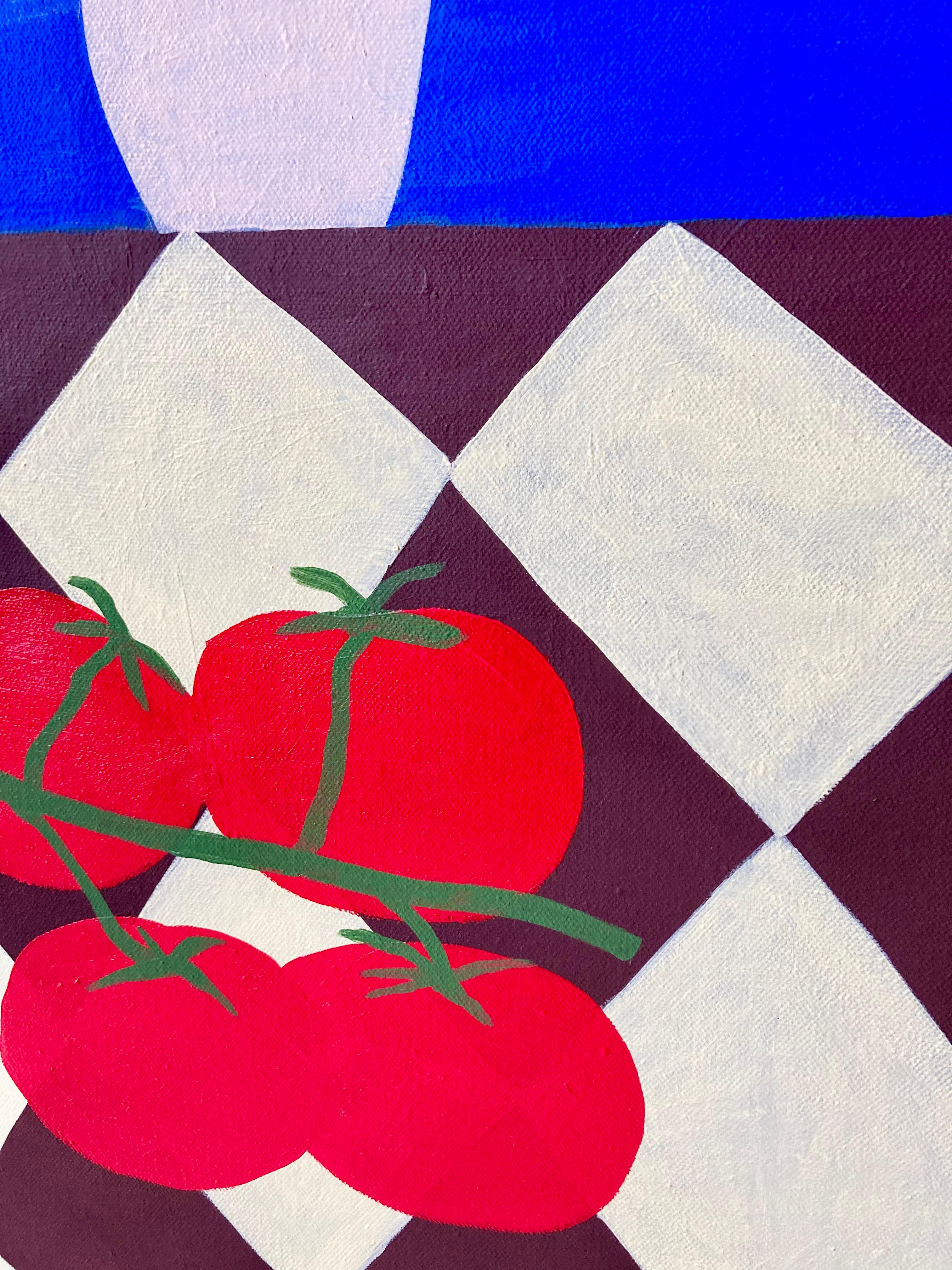 Vases & Tomates - Mid-Century Modern Art - Contemporary Painting by Hello Marine