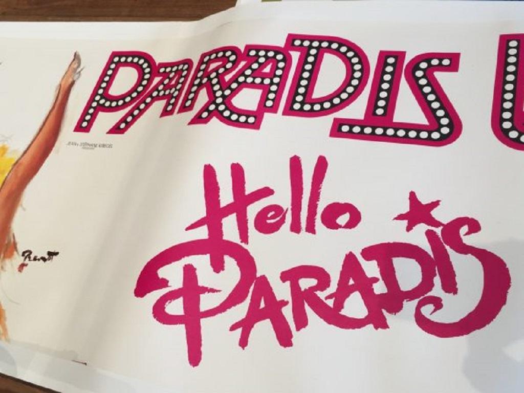 Hello Paradis by Brenot Bus Poster Original Vintage Poster In Excellent Condition For Sale In Melbourne, Victoria