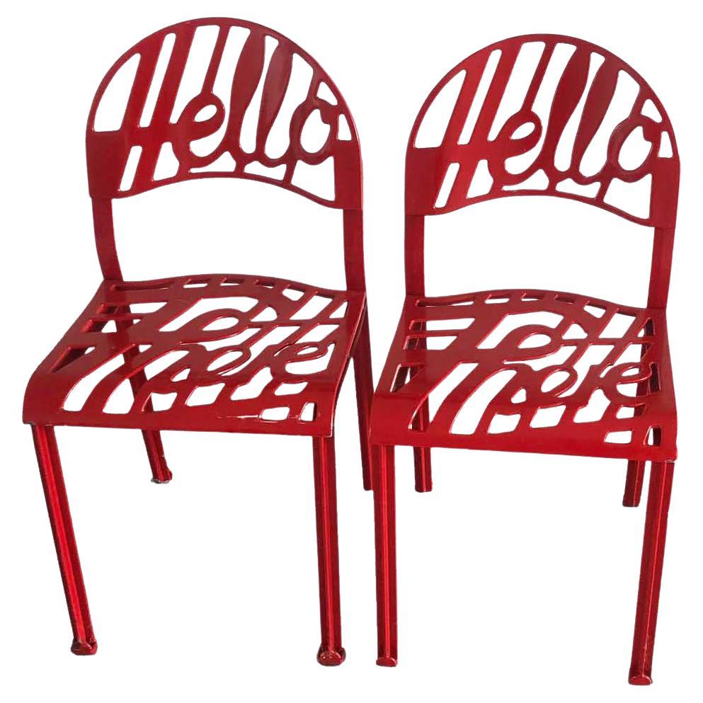 "Hello There" chairs designed by Jeremy Harvey for Artifort. 1970's For Sale