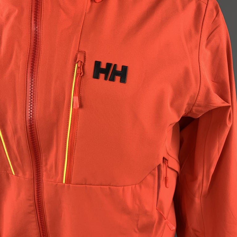 HELLY HANSEN Size M Orange Hooded Ski Jacket at 1stdibs