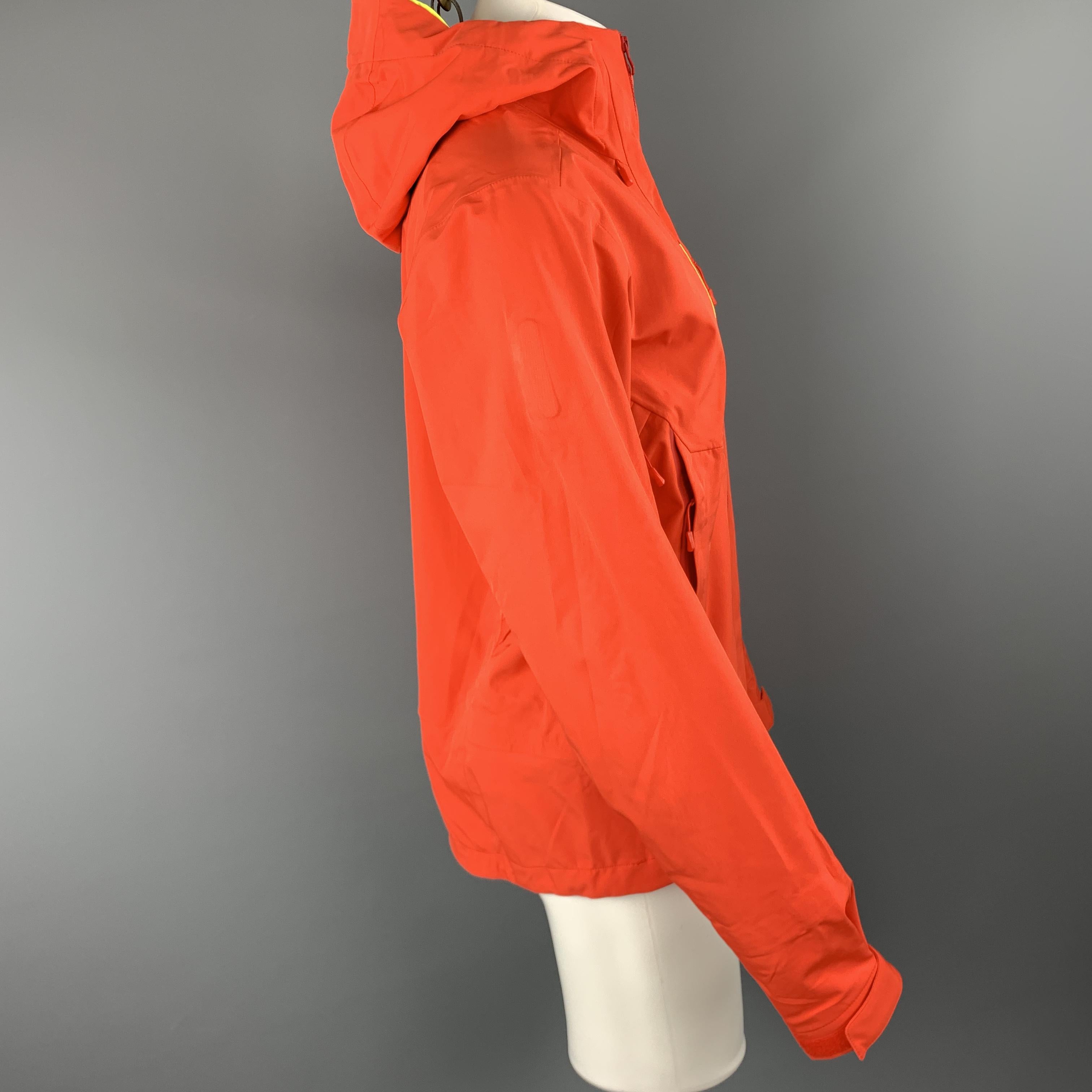 HELLY HANSEN Size M Orange Hooded Ski Jacket In Excellent Condition In San Francisco, CA