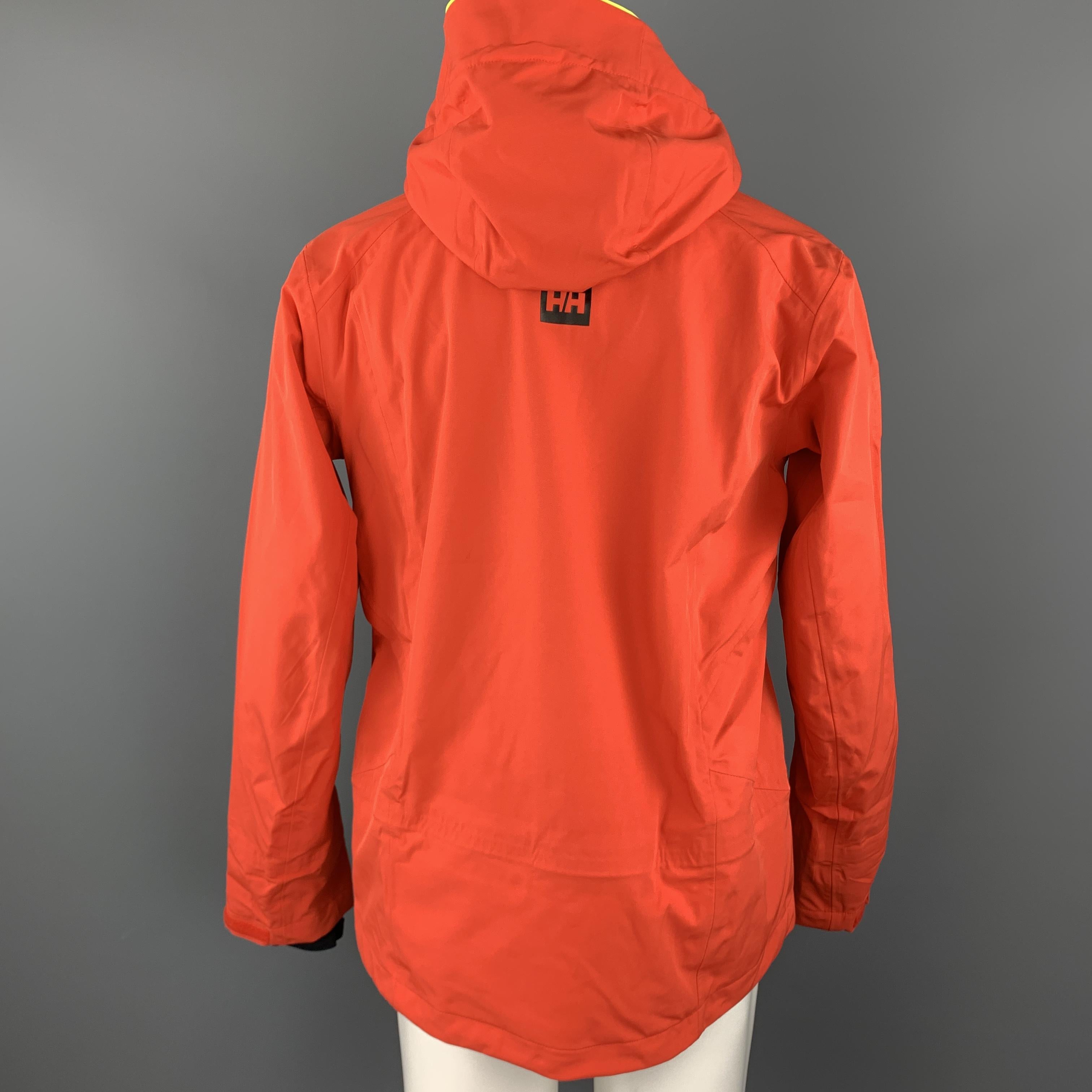 Men's HELLY HANSEN Size M Orange Hooded Ski Jacket
