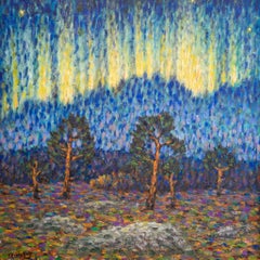 Antique Aurora Borealis (Norrsken) , Northern Lights by Swedish Artist Helmer Hertzhoff