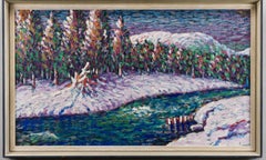 Mountain Winter Landscape with River