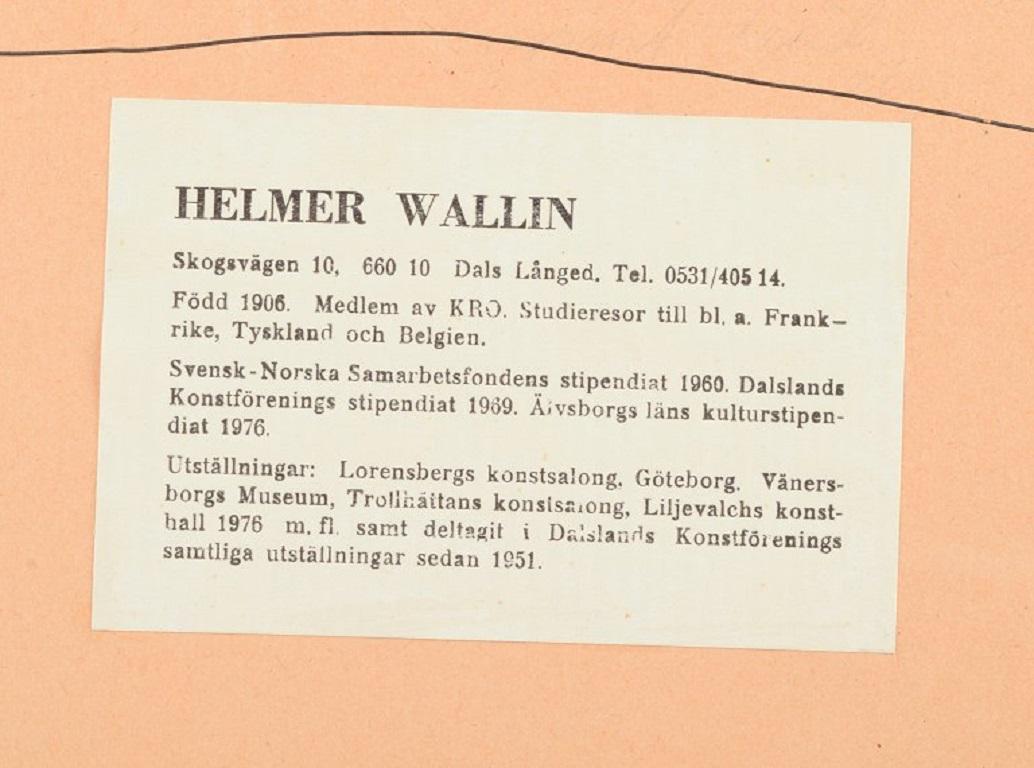 Helmer Wallin '1906-2004', Sweden, Watercolor on Paper, Modernist Landscape For Sale 1