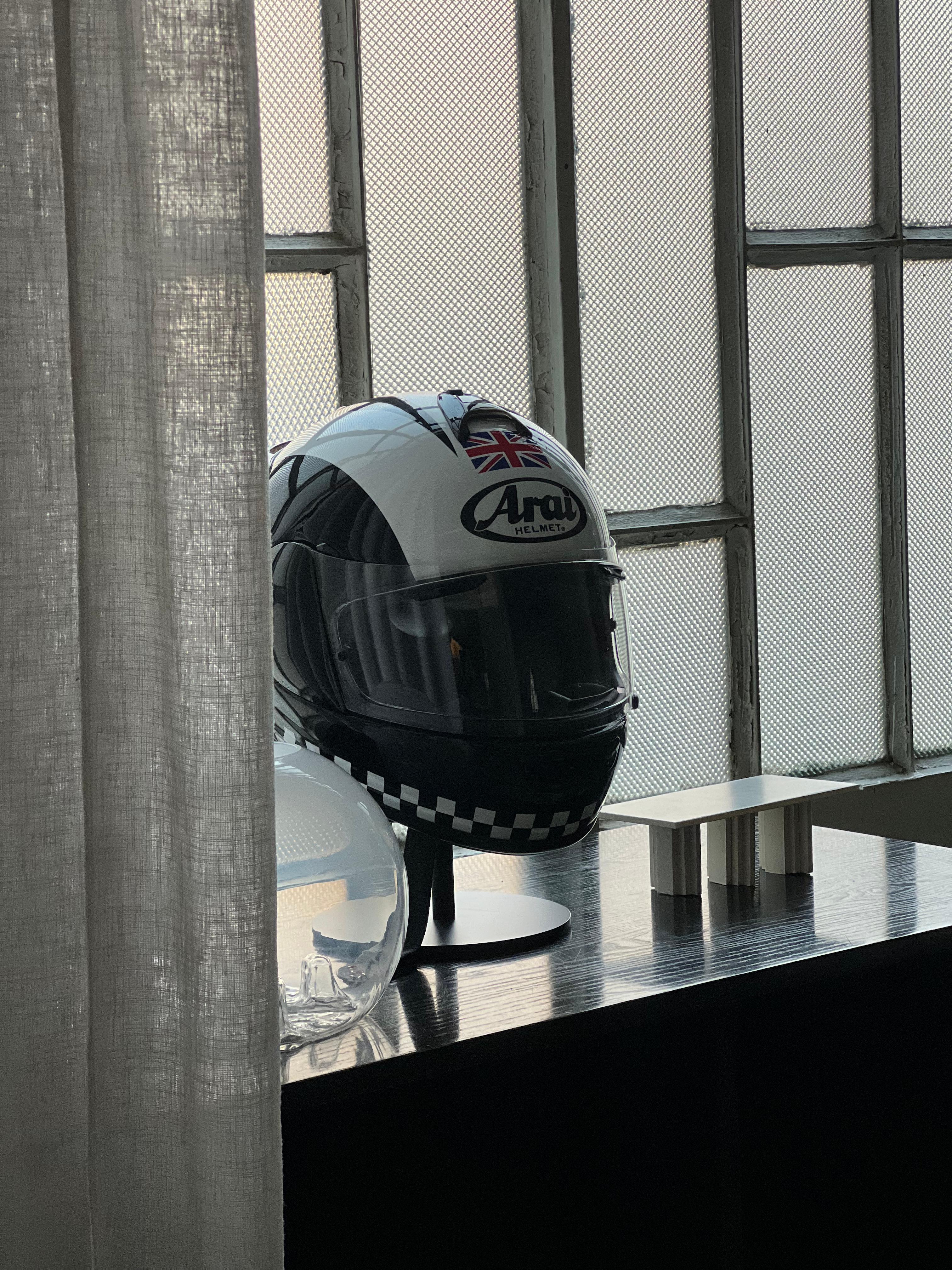 Helmet Arai sculpture installation with stand For Sale 11