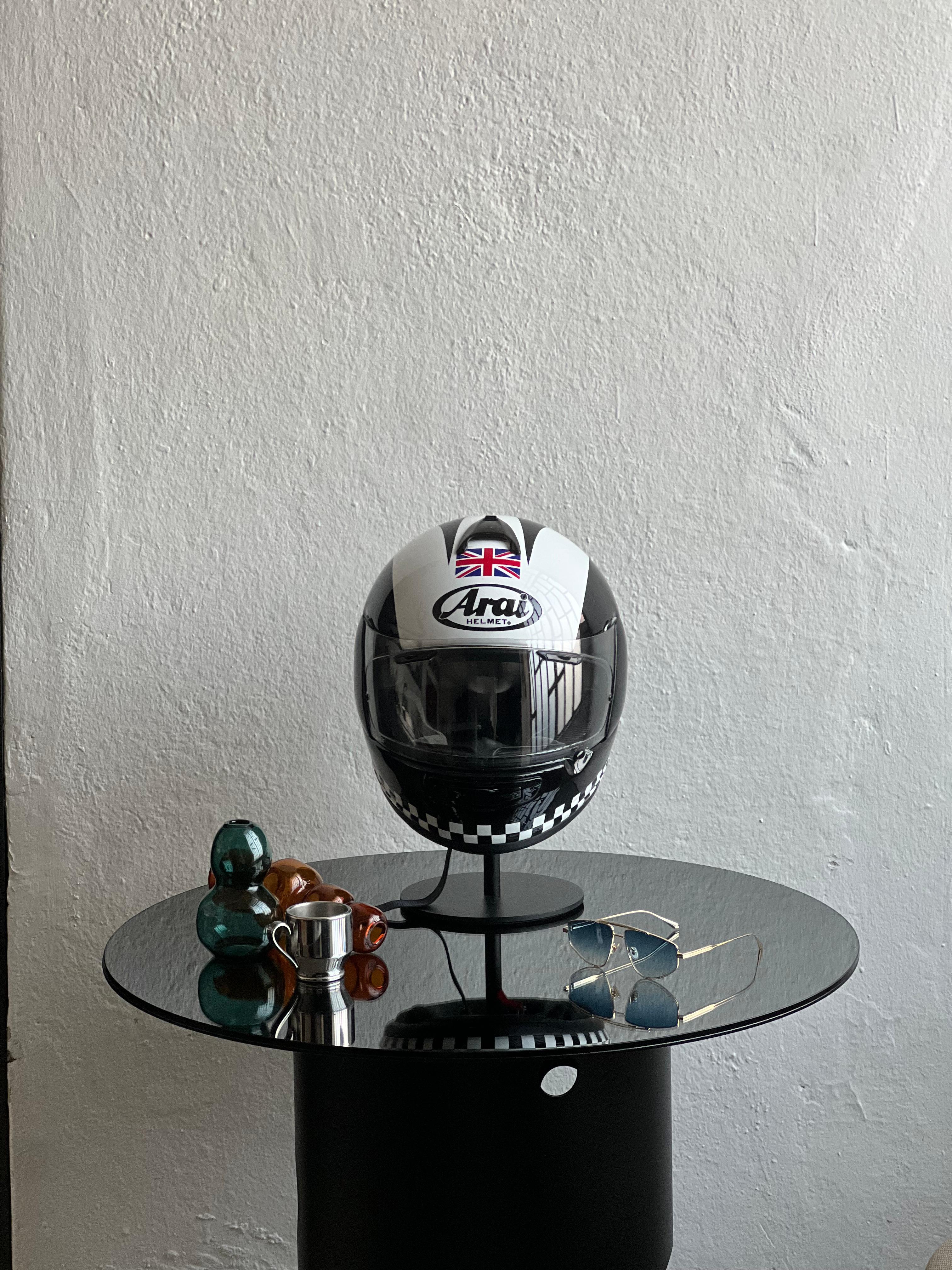 Italian Helmet Arai sculpture installation with stand For Sale