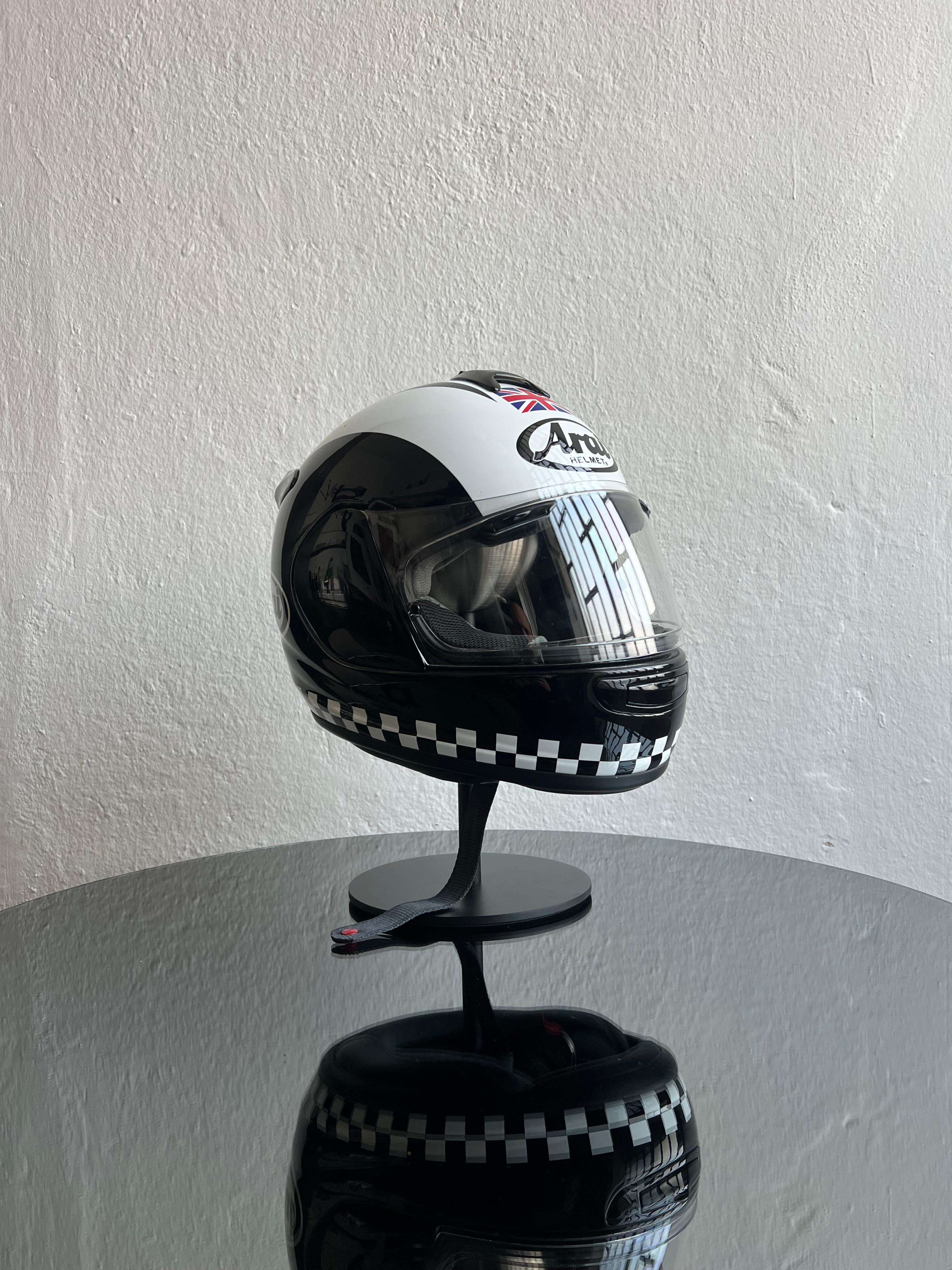 Contemporary Helmet Arai sculpture installation with stand For Sale