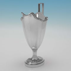 Helmet Style Victorian Sterling Silver Cream Jug, London, 1895