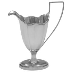 Helmet Style Victorian Sterling Silver Cream Jug, London, 1895