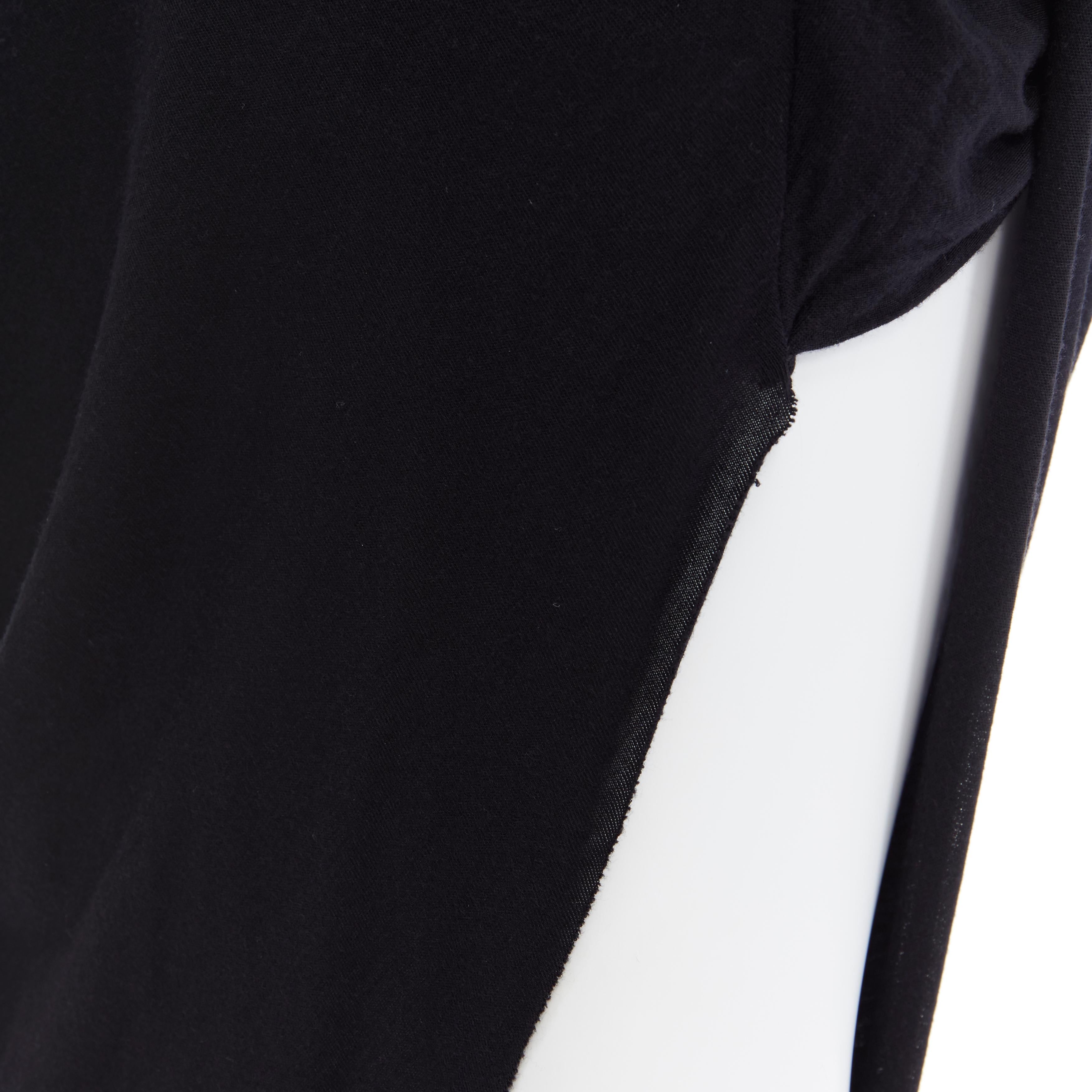 HELMUT HELMUT LANG black micro modal nylon draped open side casual skirt XS 2