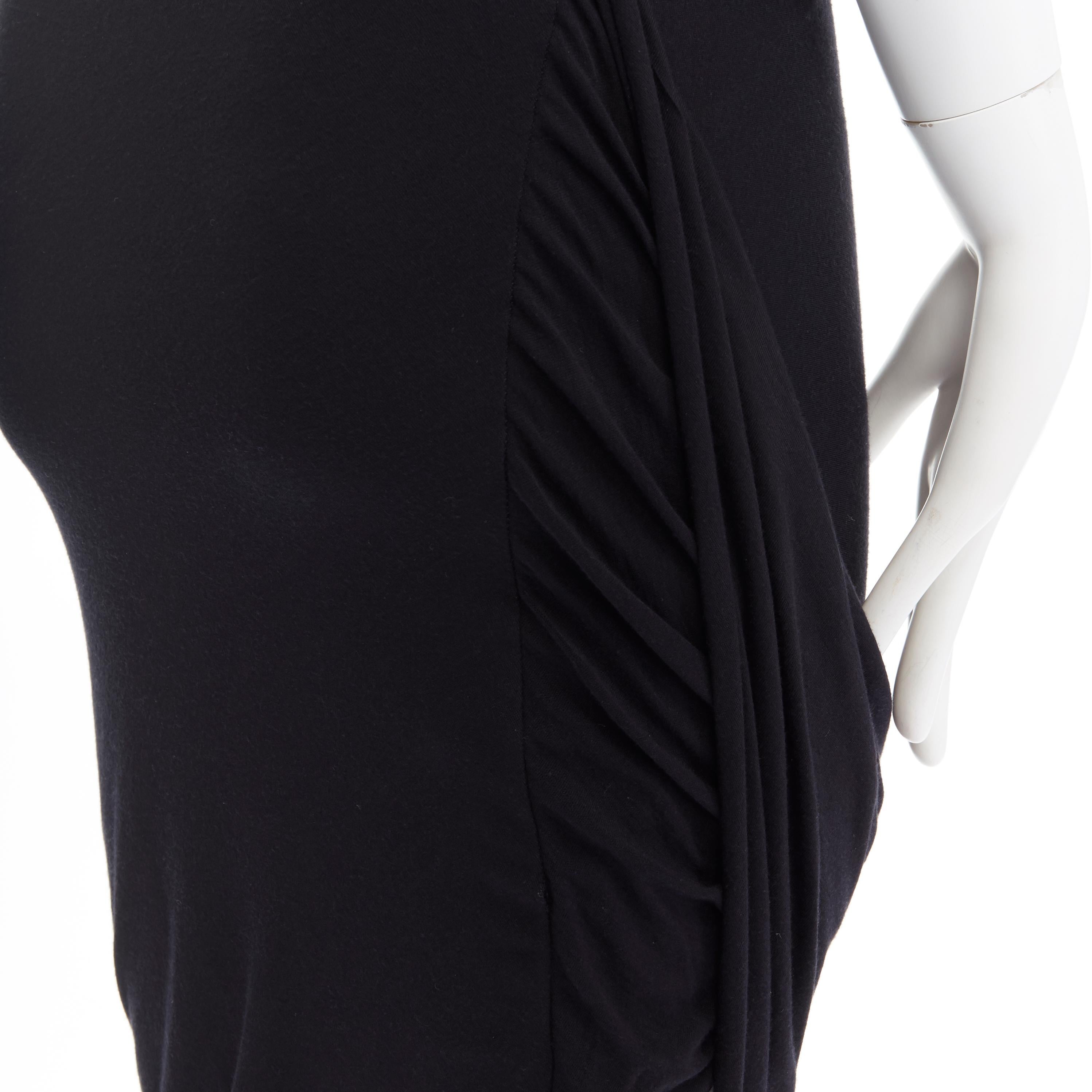 Women's HELMUT HELMUT LANG black micro modal nylon draped open side casual skirt XS