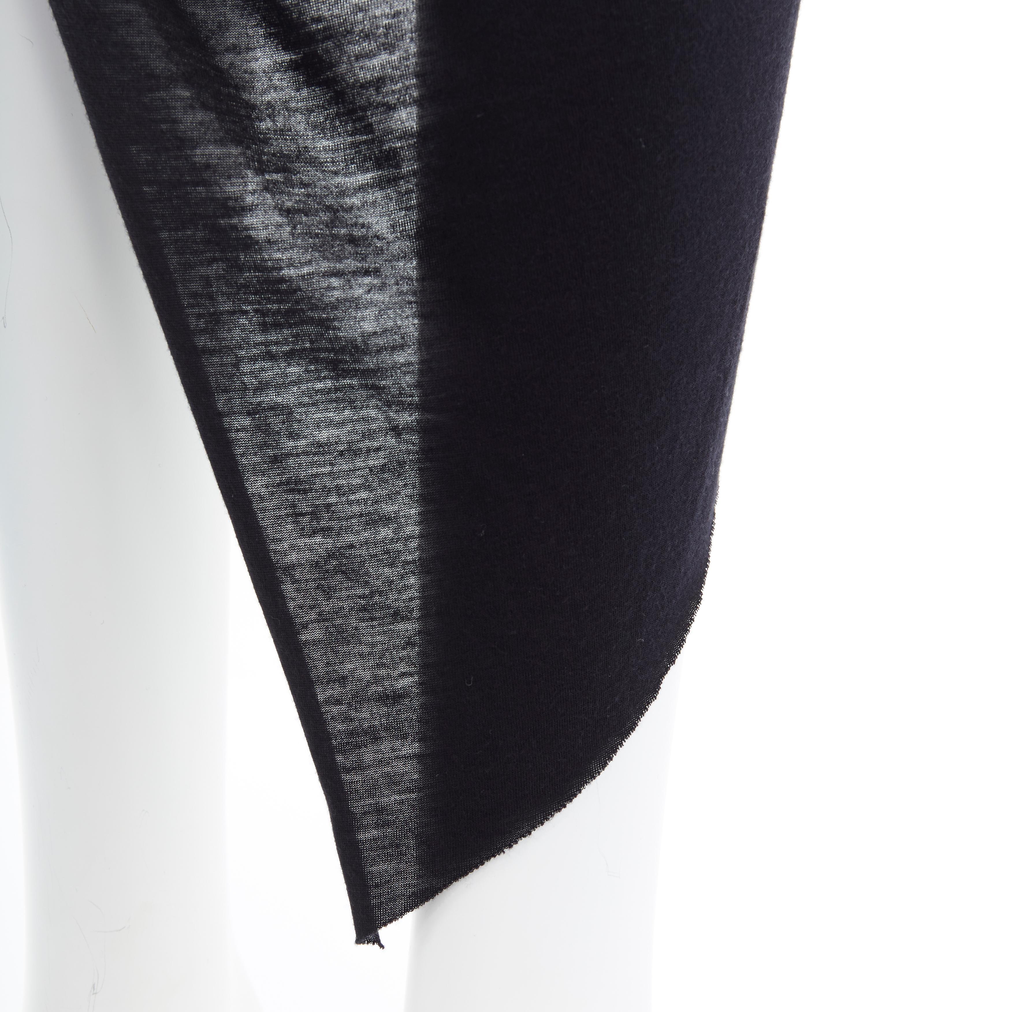 HELMUT HELMUT LANG black micro modal nylon draped open side casual skirt XS 1