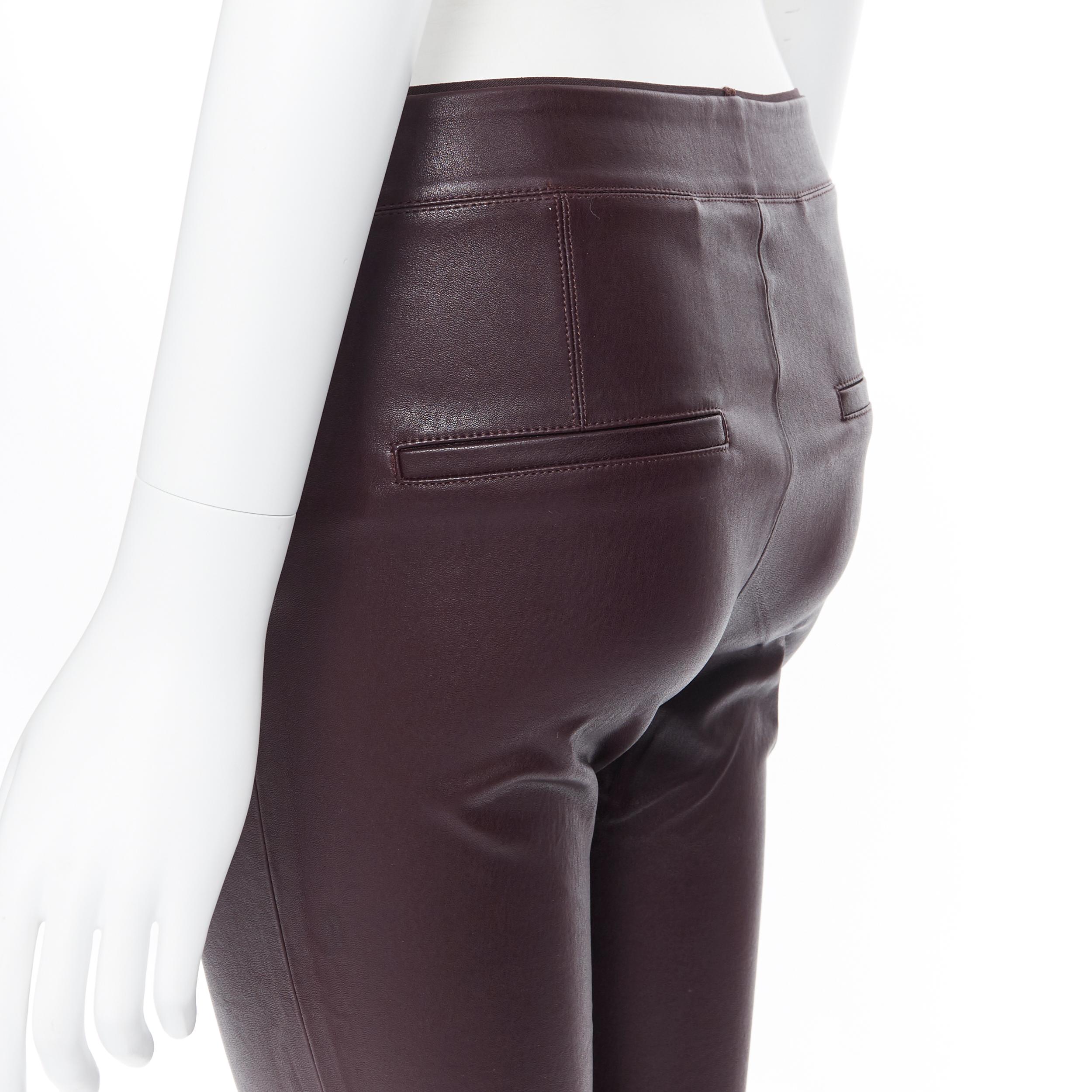 HELMUT LANG 100% leather dark burgundy minimal stretchy skinny leg pants XS
Brand: Vince
Model Name / Style: Leather legging
Material: Leather
Color: Burgundy
Pattern: Solid
Extra Detail: Minimalist stretch leather leggings. Mid rise. Skinny