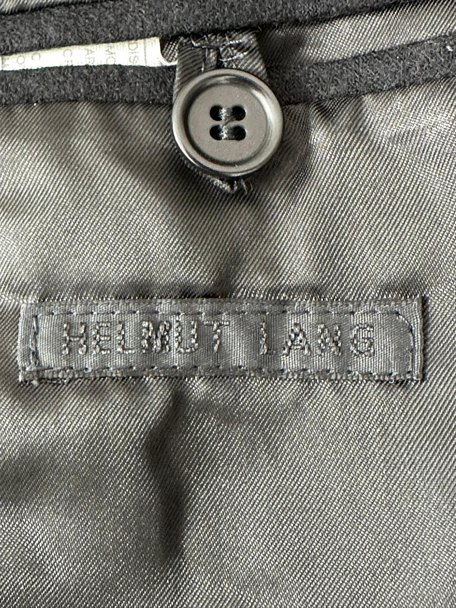 Helmut Lang 1990s Black Label Giacca in lana nera con orlo in raso nero 44 in vendita 8