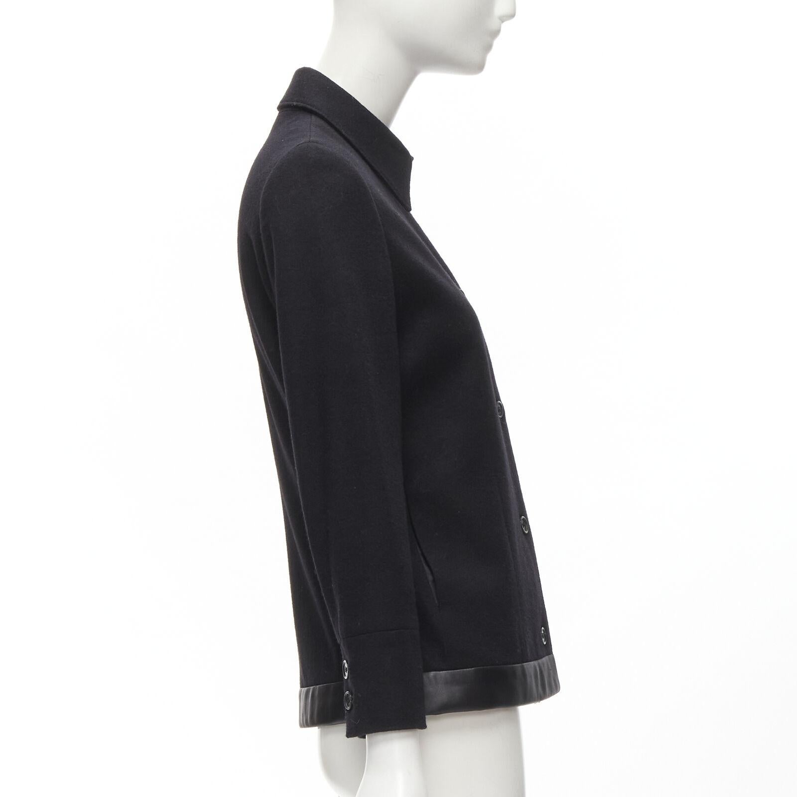 Women's HELMUT LANG 1990's Vintage black wool satin trim hem minimal jacket IT42 M For Sale