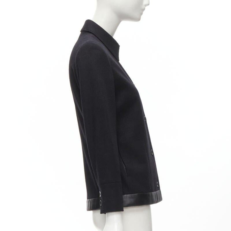 HELMUT LANG 1990's Vintage black wool satin trim hem minimal jacket IT42 M For Sale 1