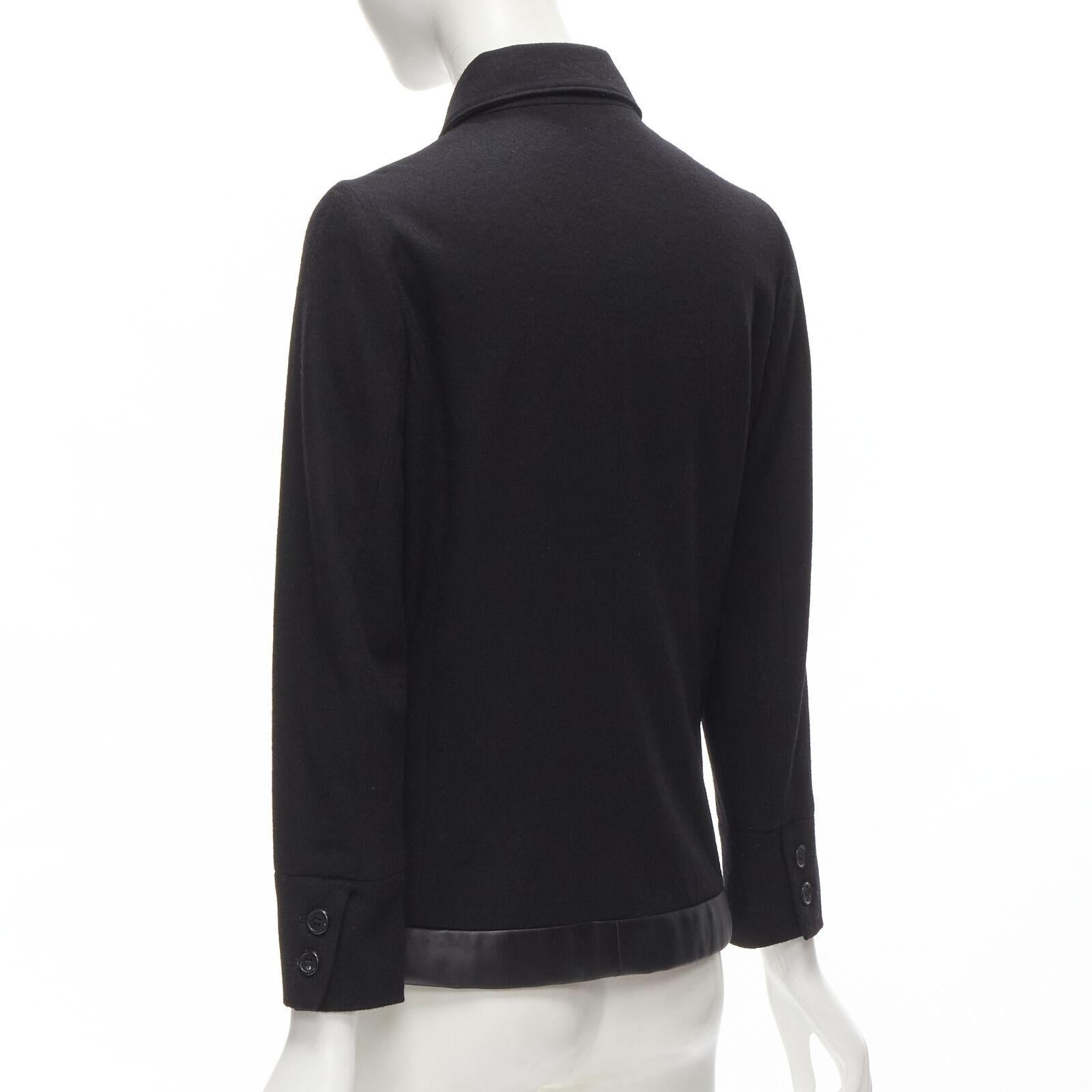 HELMUT LANG 1990's Vintage black wool satin trim hem minimal jacket IT42 M For Sale 2