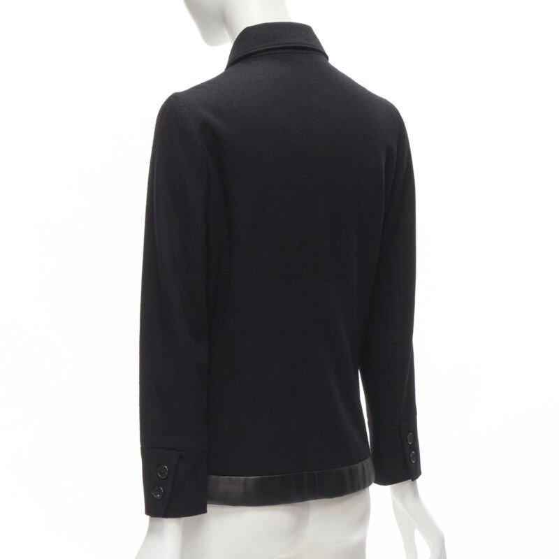 HELMUT LANG 1990's Vintage black wool satin trim hem minimal jacket IT42 M For Sale 3