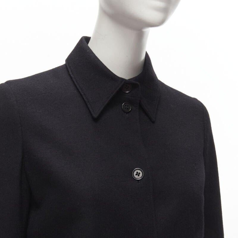 HELMUT LANG 1990's Vintage black wool satin trim hem minimal jacket IT42 M For Sale 4